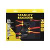 STANLEY Coffret de 4 Pinces Isolees 1000V 4-84-489 Tête Chromée - Inoxydable - Poignée Bi-Matière Certifiée à 1000V