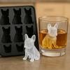1pc French Bulldog Ice Cube Mold, 3D Silicone Dog-Shaped Ice Grid, 6-Hole Fun Animal Shaped Large French Bulldog Ice Tray, Cute Novelty Dog Ice Box