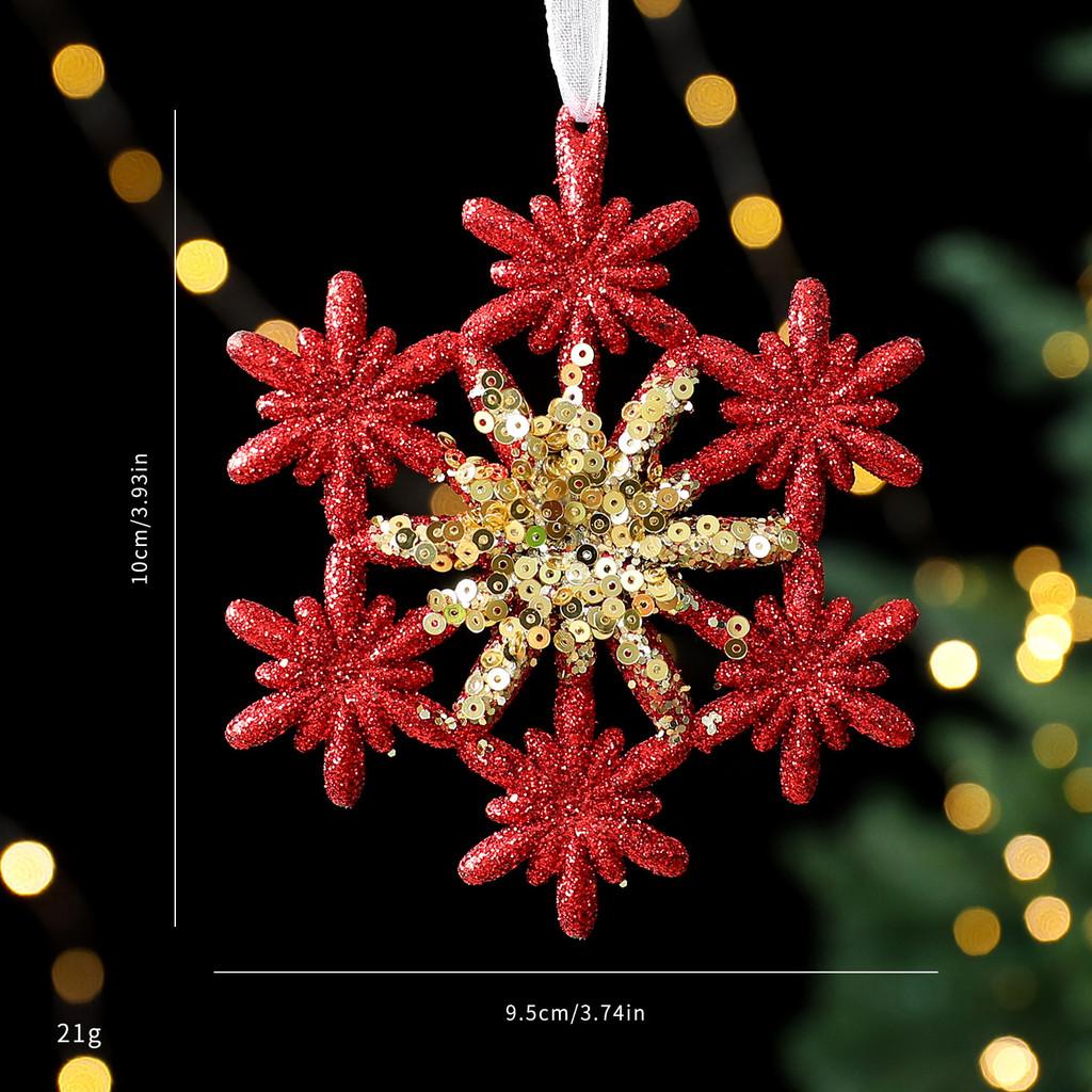 Creative Tree Christmas Snowflake Star Shaped Pendant Holiday Decoration Props