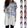Women's Hoodies Casual Short Sleeve Shirts Fashion Print Tunic Tops With Pockets