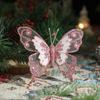 3pcs Realistic Artificial Butterfly Decoration Christmas Tree Hanging Decoration Hotel Office Decor