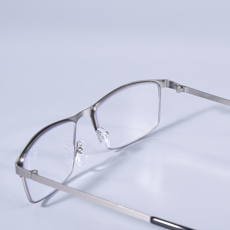 New Anti Blue Light Blocking Reading Glasses Men Metal Frame Business Prescription Computer Reader +100+150+200