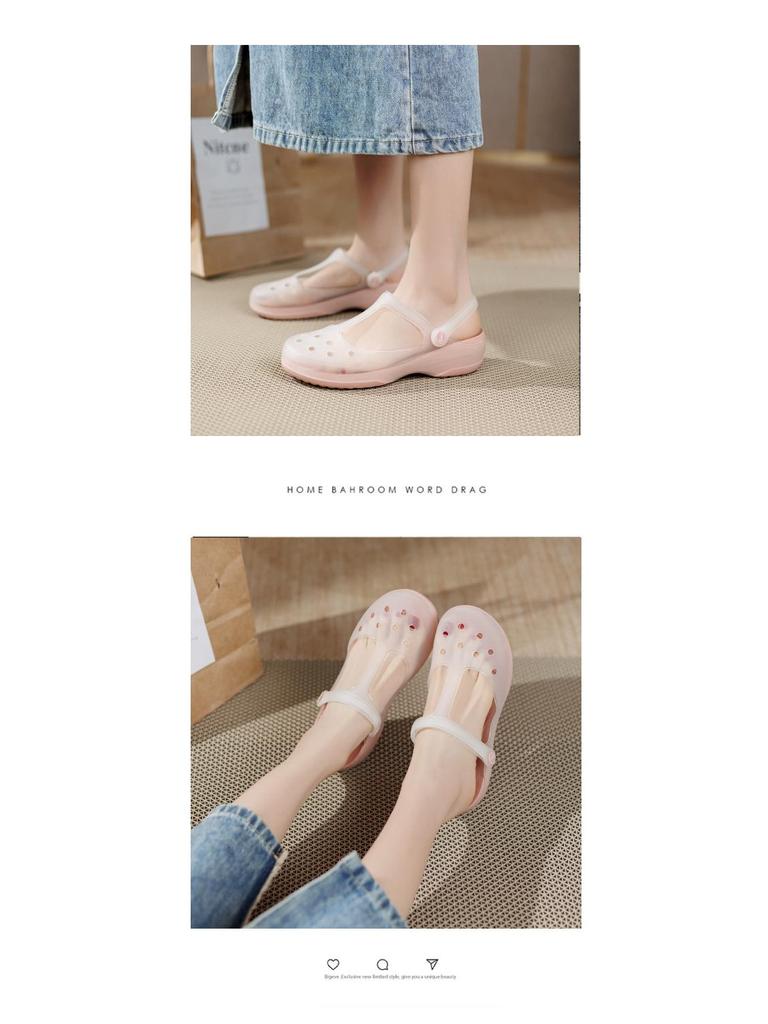 Женские прозрачные сандалии Мэри Джейн, лето 2025: Мягкая подошва, Нескользящие, Идеально для пляжа или сада