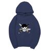 Anime One Piece Roronoa Zoro Hoodie, Pirate Logo Front Print Pullover Sweatshirt Long Sleeve Streetwear for Men Women
