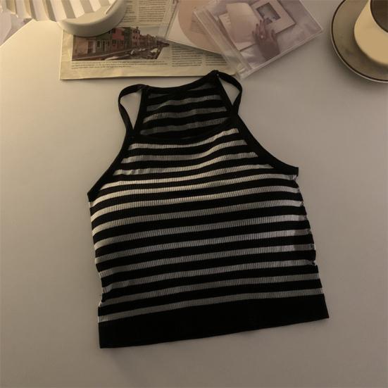 Women's Padded Ribbed Tank Top Summer Sleeveless Racerback Basic Top with Built-in Bra Spaghetti Strap Camisole Crop Top