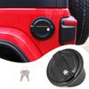 Black Locking Gas Tank Cap Fuel Filler Door Cover For Jeep Wrangler JL 2018-2023