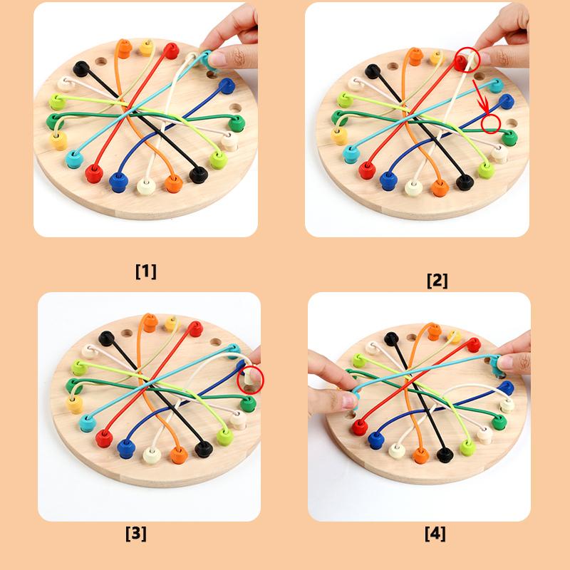 Kid Rope Knots Sensory Social Board Game Logical Thinking Challenge Colore Twisted Connected Line Brain Strategy Fun Table Game