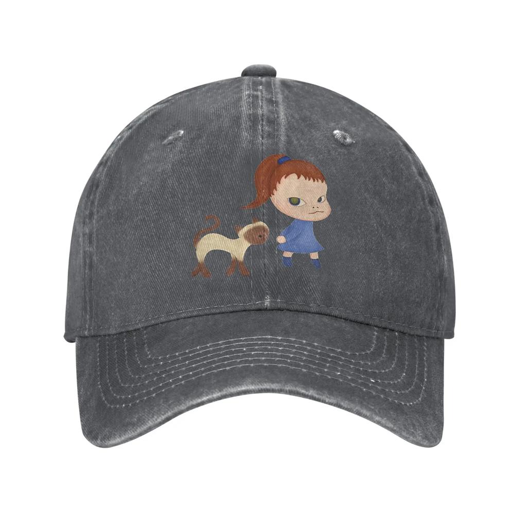 Vintage Design Nara Unisex Women Baseball Caps Yoshitomos Distressed Washed Caps Hat Retro Outdoor Running Golf Gift Snapback Hat