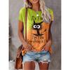Women's 3D Animal Letter Print Casual Loose Round Neck T Shirts