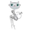1pcs Brooch Pin Opal Rhinestone Crystal Little Cat Animal Jewelry