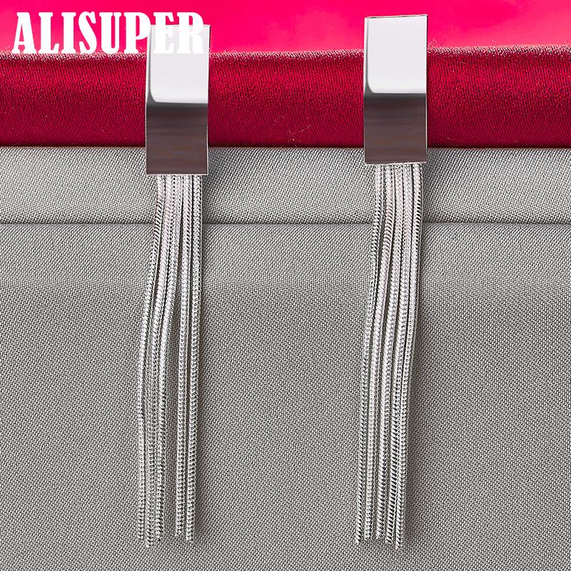 Ювелирные изделия из стерлингового серебра 925 пробы с длинными кисточками