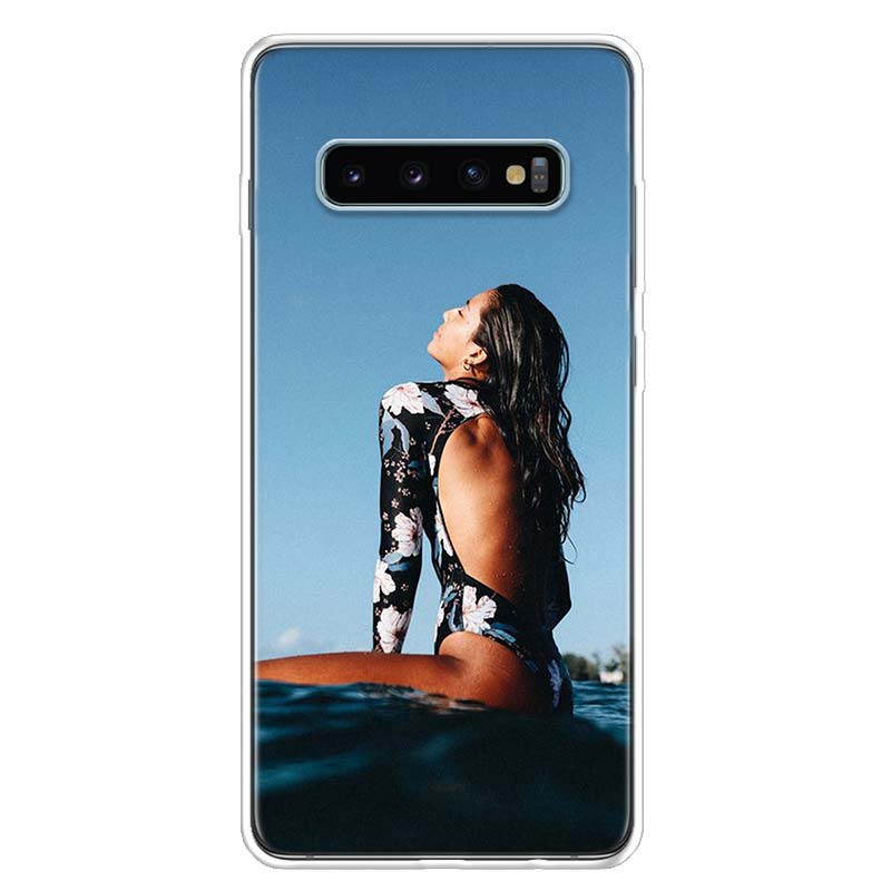 Чехол для телефона Surfboard surfing art surf Girl для Samsung Galaxy S25 S24 S23 Plus S22 Ultra S21 S20 FE S10 + S25 Edge Funda Shell C