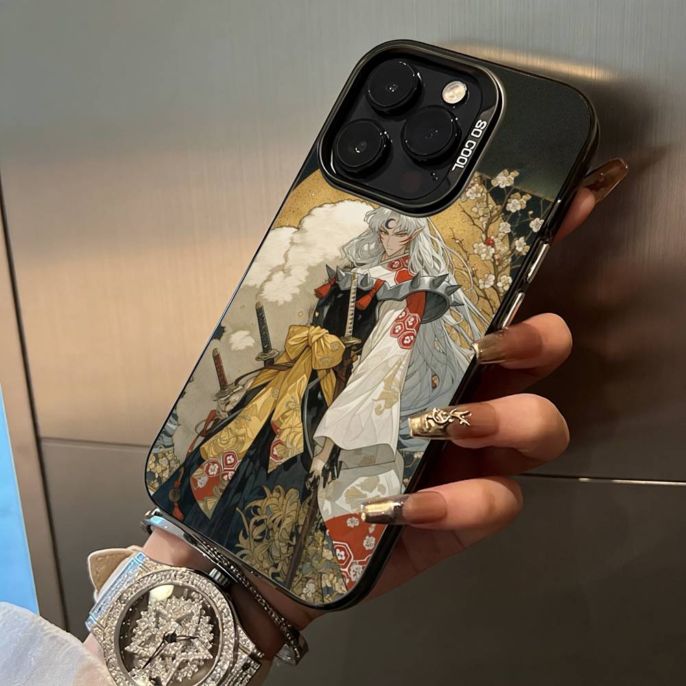 Чехол для телефона L-L-Inuyasha для iPhone 17,16,15,14,13,12,11 Plus Pro Max Цветной Серебряный Чехол для телефона