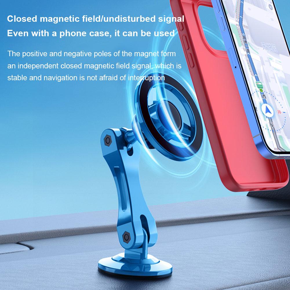Вращающийся на 360 градусов металлический магнитный автомобильный держатель для телефона, складная подставка для телефона, магнитное крепление на вентиляционное отверстие, поддержка всех телефонов