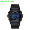 Sanda Multifunctional Waterproof Luminous Square Sport Watch - Fashionable Student Wristwatch
