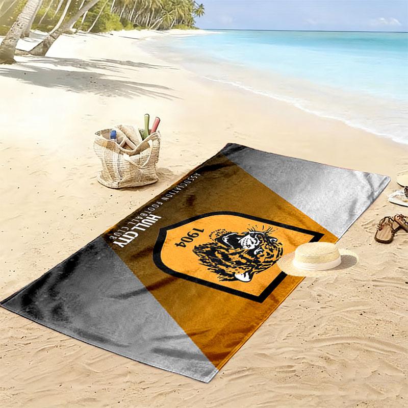 Пляжное полотенце с принтом Hull City, Большое, Мягкое, Быстросохнущее, для Пляжа, Кемпинга, Плавания