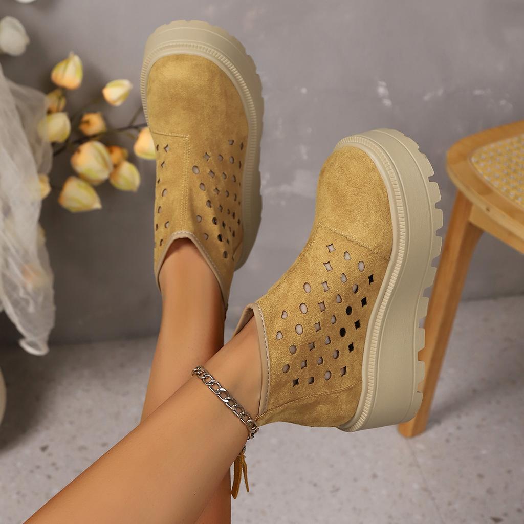 Повседневные ретро-сандалии ручной работы из натуральной кожи с перфорацией, ботинки на платформе, летняя новинка, круглый носок, шнуровка, мягкая обувь для женщин