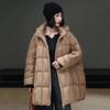 2024 Новый Белый Утиный Пух Женский Средний и Длинный Свободный Большой Размер Литературный С Капюшоном Зимний Теплый
