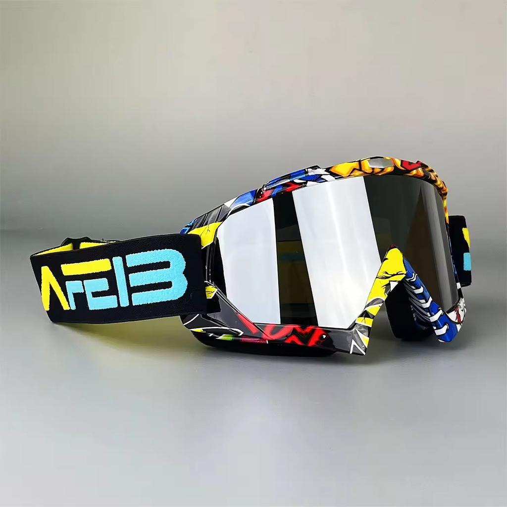2026 Vibrant Frame Design Motocross Goggles UV400 Lens Lightweight Durable Adjustable Strap Outdoor Sports Riding Goggles