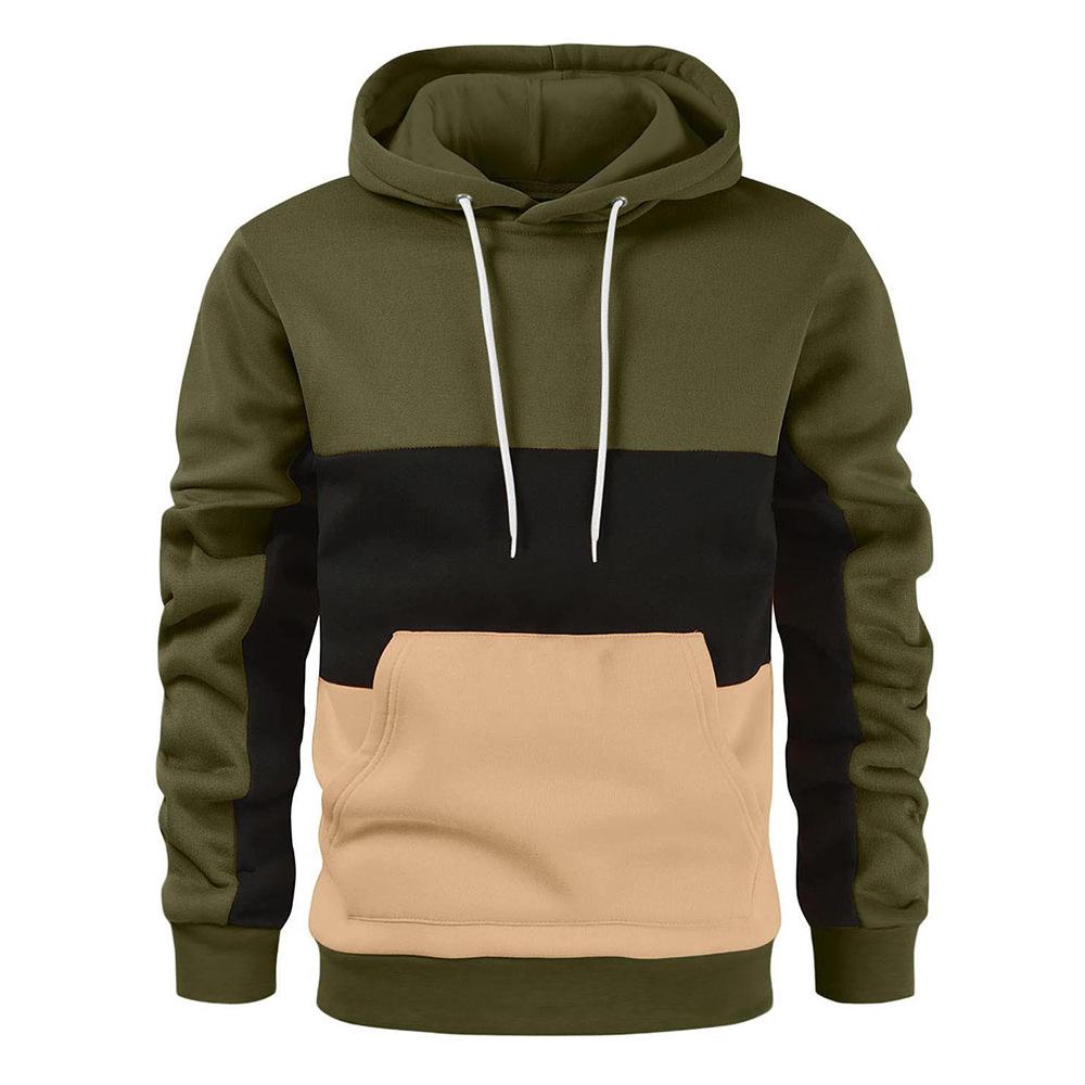 Мужская толстовка с капюшоном Color Block - Теплая осенне-зимняя модная куртка