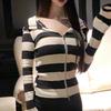 Корейский тонкий полосатый кардиган с капюшоном - Повседневный и универсальный стиль