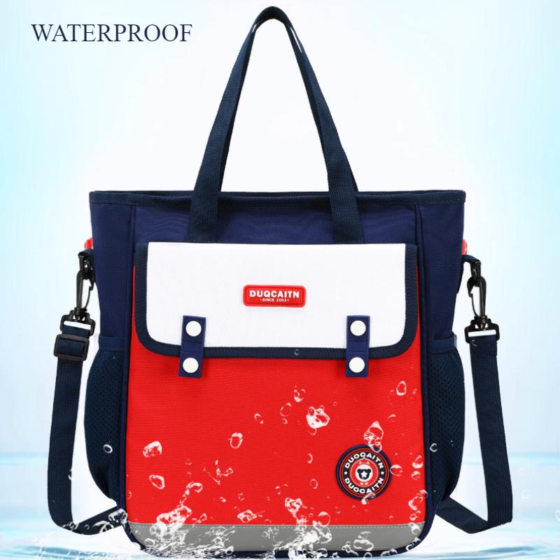 Сумка-тоут для учеников начальной школы в британском стиле, модная контрастная цветная сумка для репетиторства, высококачественная водонепроницаемая износостойкая сумка из оксфорда, сумка для творчества