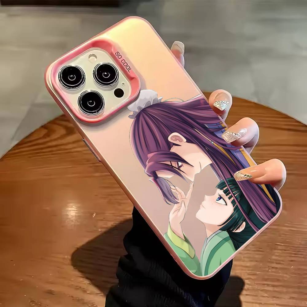 Чехол для телефона 'Дневники Аптекаря' Маомао Для iPhone 17 16 15 14 13 12 11 Pro Max Plus Серебристый конфетный Матовый чехол