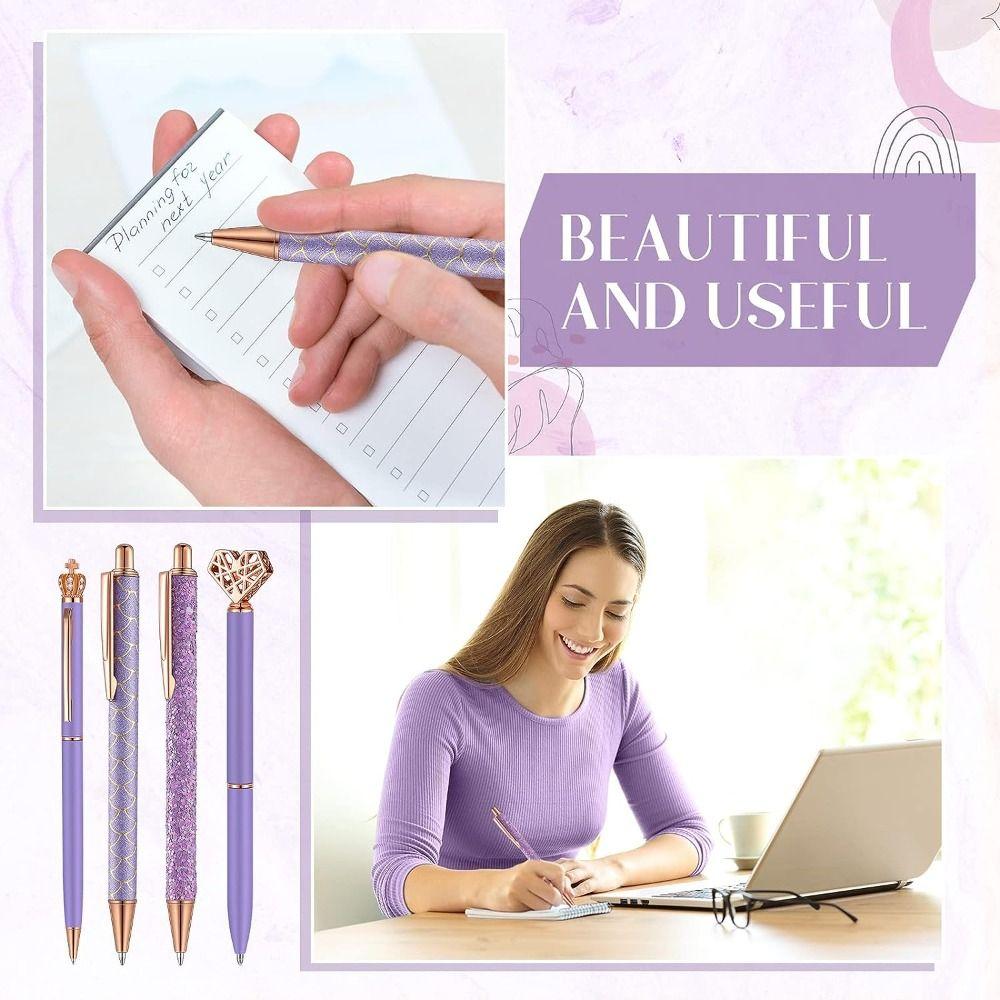 Press Gel Pens Crystal Pretty Fancy Pen Write Smooth Ballpoint Pens Set  Journaling