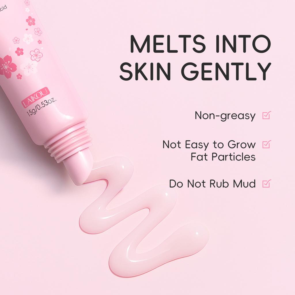 Увлажняющий и омолаживающий крем для глаз с сакурой 15 г с натуральными экстрактами от темных кругов и морщин