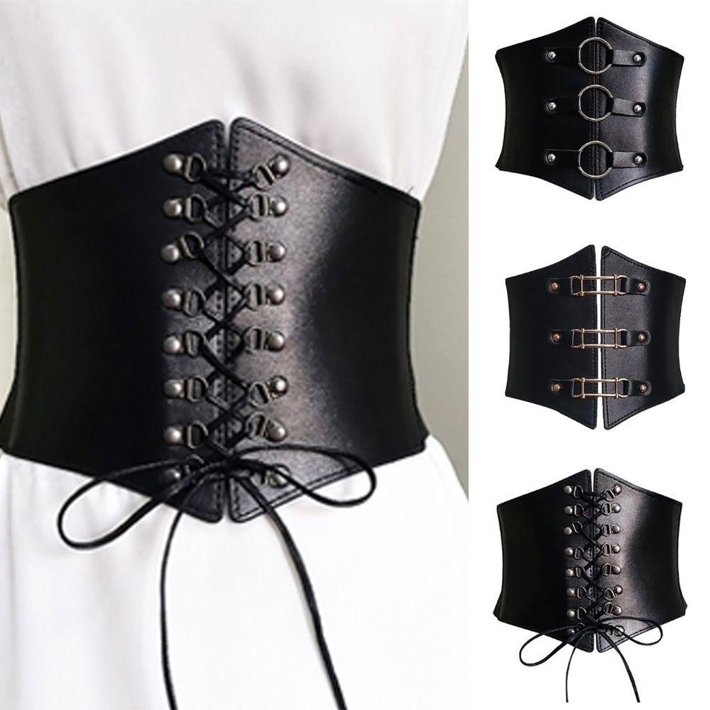 Supplies Corset PU Leather Women Accessories Elastic Buckle Girdle Waistband Wide Waist Belt