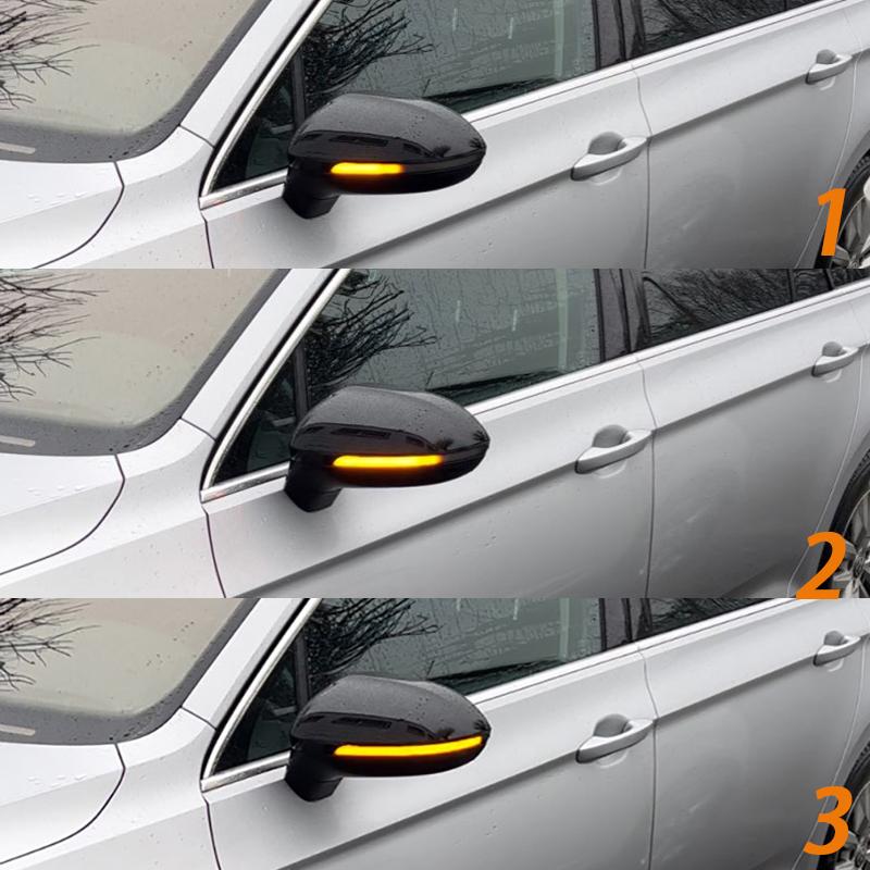 For VW Passat B8 Arteon 2015 2016 2017 2018  2Pcs Car Dynamic LED Turn Signal Light Rearview Mirror Blinker