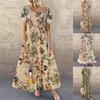 Summer Women's Short-sleeved Round Neck Women's Printed Dress
