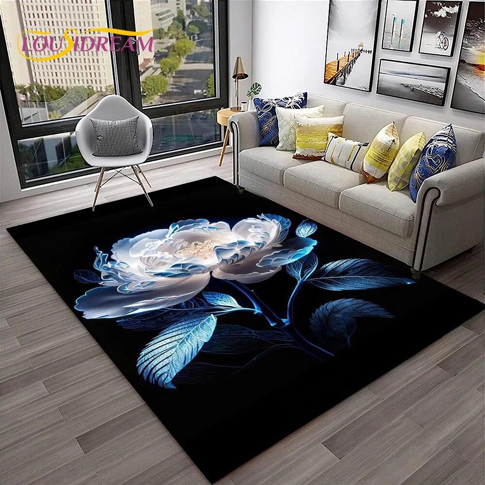 Ковер в скандинавском стиле с розой и цветами любви для дома, гостиной, спальни, дивана, коврика, декор, детский игровой коврик, нескользящий напольный коврик