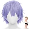 CaseEden Cosplay Wig, Premium Short, 30cm, Heat-Resistant, Light Purple, WIG6188