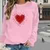 Tops For Women Petal Love Print Round Neck Long Sleeve T-shirt Fall Casual Slim Pullover Women's Long Sleeve Top