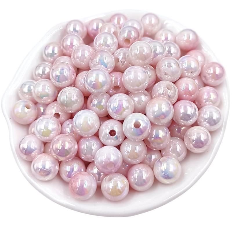 Товары для дома и вечеринок Ожерелье Круглые бусины Мода DIY Серьги Браслет Аксессуары ручной работы Ювелирные изделия Материал бусины AB Цвет 8/10 мм 50 шт. Двухцветный