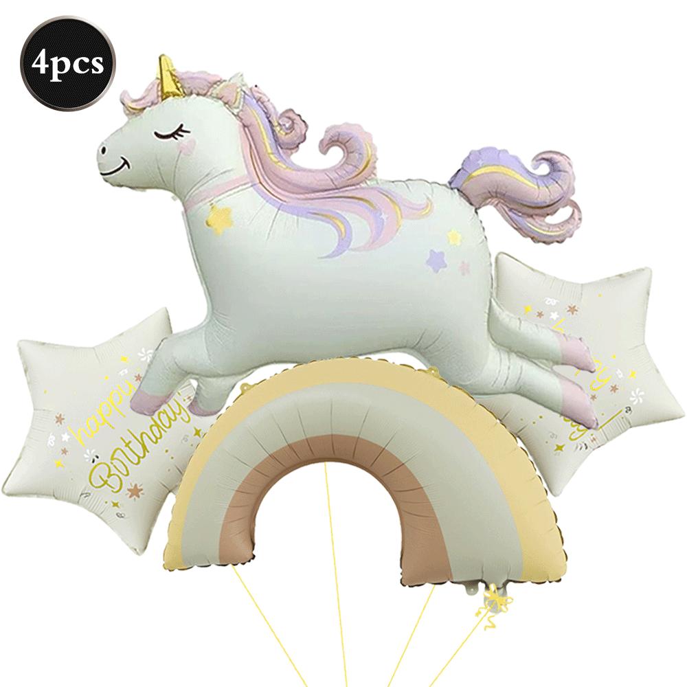 Unicorn Birthday Party Supplies Tableware Plates Cups Napkins Tablecloth Banner Foil Balloons Pastel Rainbow Baby Shower Decor