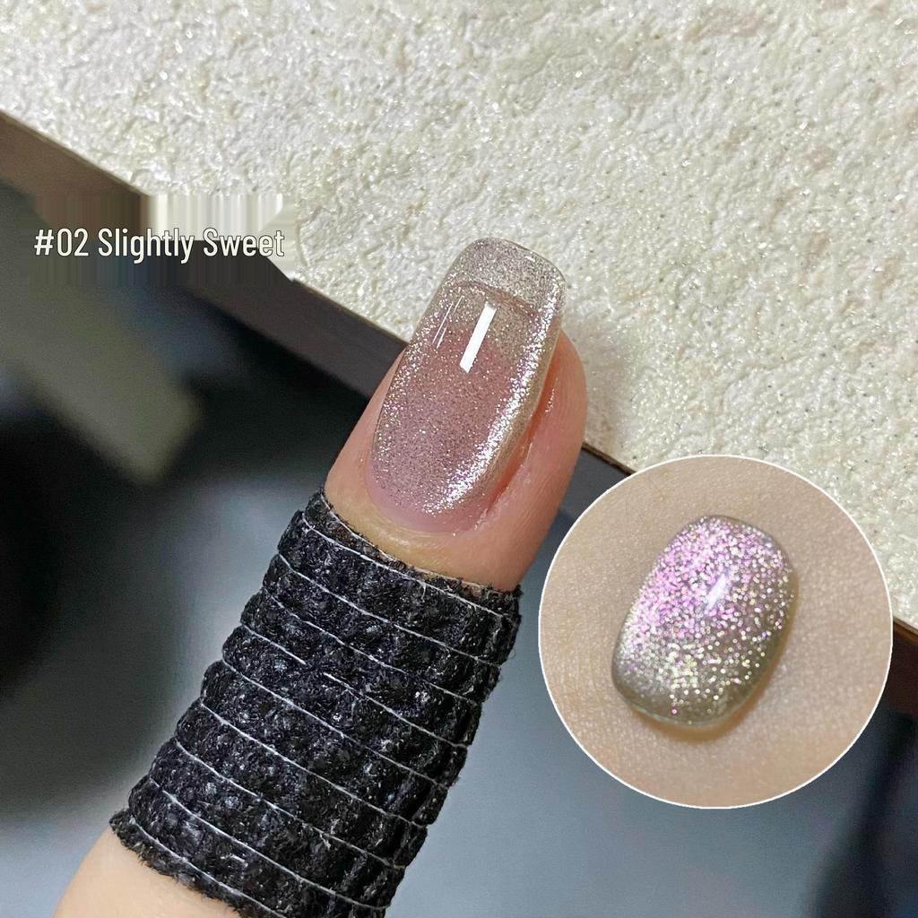 Гель-лак Ming Rui Crystal Cat Eye - Коллекция Весна/Лето 2025: Зеркальный фарфор белый с эффектом стеклянных бусин