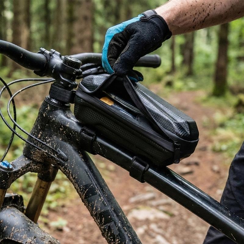 Weatherproofed Bike Frame Storage Bag Oversized Bike Top Tube Storage Bag for Various Weather Cycling