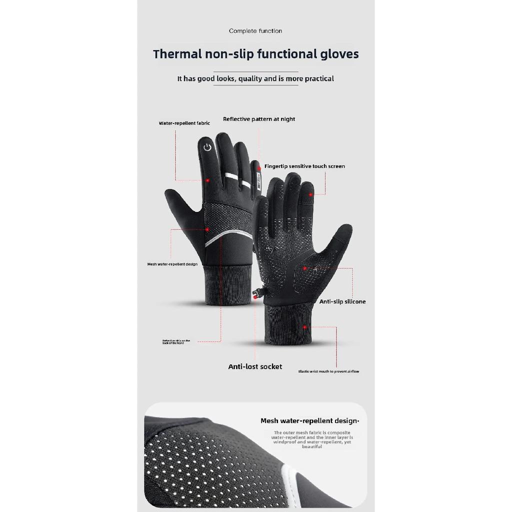 Unisex Touchscreen Waterproof Cold Proof Outdoor Gloves for Men Man Hiking Cycling Fishing Sports Winter Thermal Moto gear Glove