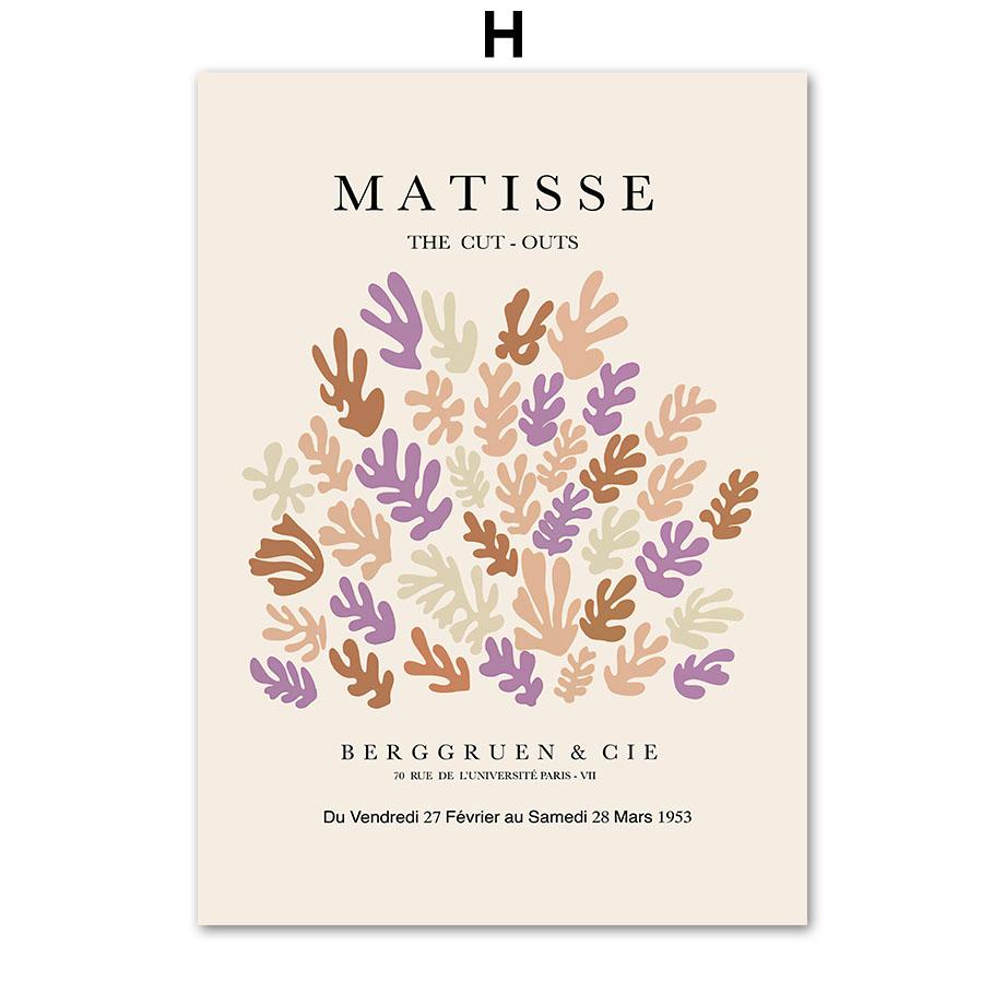 Фиолетовый Анри Матисс, ромашки, коралловые ботанические постеры и принты, настенная живопись на холсте для гостиной, декоративные картины