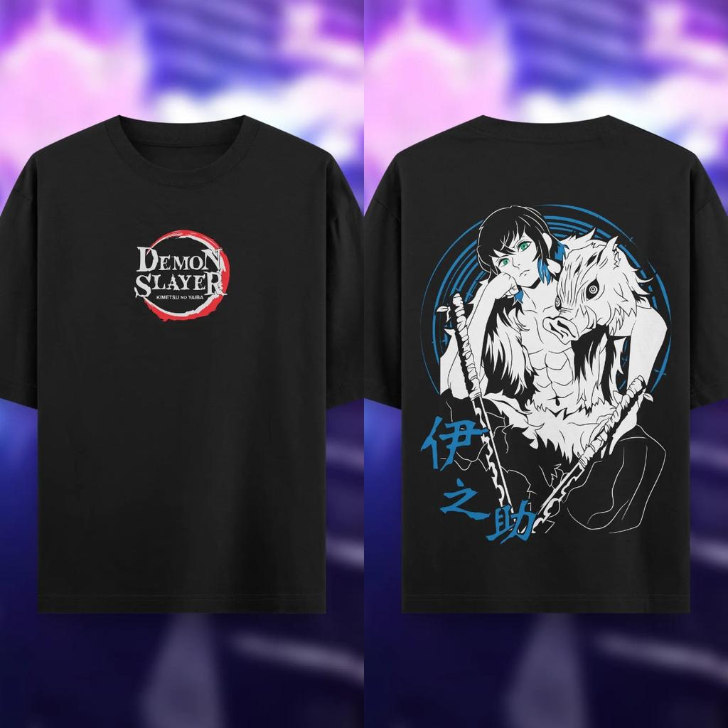 Summer Men's Anime Print T-Shirt Demon Slayer Carton Oversized Top Male Female Unisex Short Sleeve High Quality Heavy Cotton Tee