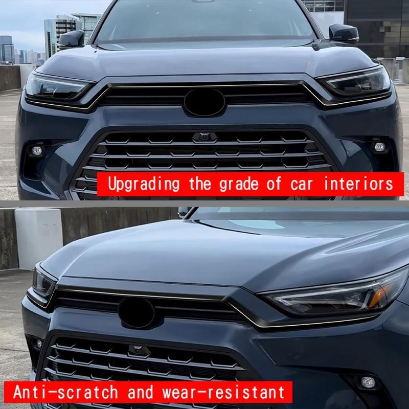 Для Toyota Grand Highlander 2024 2025 карбон Передний бампер Сетка капота Решетка Губа капота Накладка Отделка Внешние аксессуары
