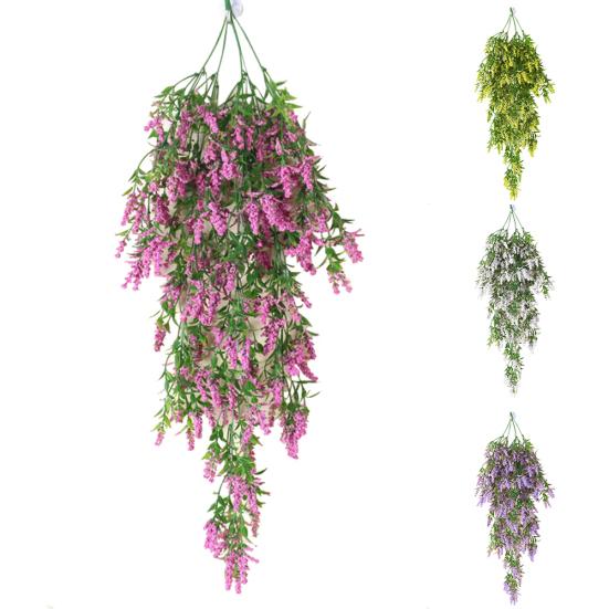 1Pc Artificial Lavender Fake Flower Wall Hanging Vine Rattan Wedding Party Decor