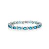 Теннисный браслет из швейцарского голубого топаза - серебро 925 пробы
