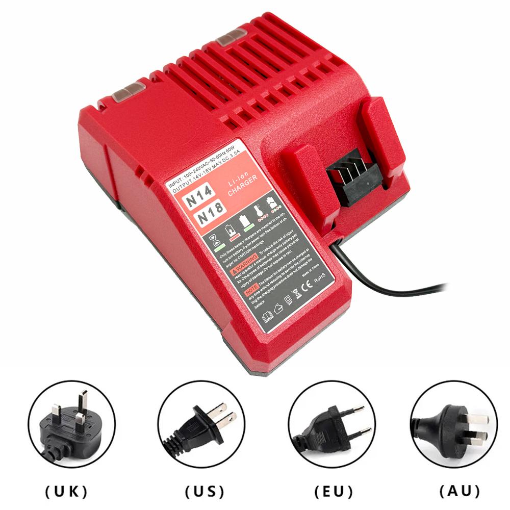 New Li-ion Battery Charger Multi Voltage Charger for Milwaukee M18 14.4V-18V 48-11-1850 48-11-1840 48-11-1815 48-11-1828