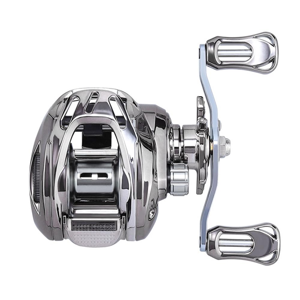 VISPREA Катушка для приманки Легкая катушка с глубоким желобком Функция сигнализации для начинающих Максимальное сопротивление 6 кг Передаточное отношение Алюминиевая шпуля Морская рыбалка Пресная вода