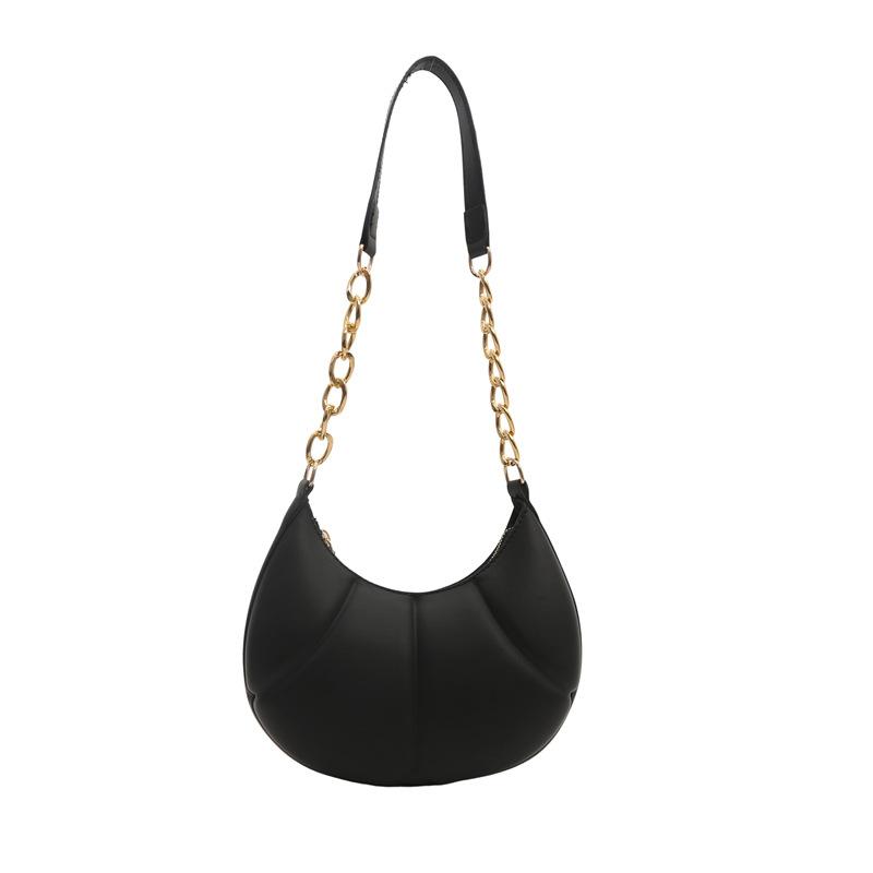 Модная новая цепочка, ручная, текстура, подмышечная женская сумка, одно плечо, вмятина, однотонная, повседневная, полумесяц, модная