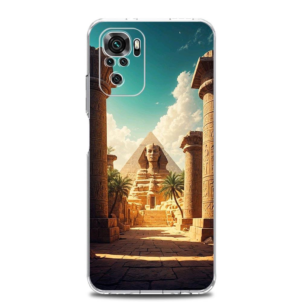 Чехол для телефона для Xiaomi Redmi Note 15 14 13 12 4G 10 11 Pro Plus 5G 14C 13C 12C 10C Обложка Древний Египет Египетский Бог пирамида