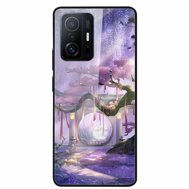 Чехол Для Xiaomi 11T Pro Стекло Жесткий Закаленное Стекло ПК Чехол Для Телефона Для Xiaomi Mi 11T 11 T Pro Ударопрочный Пейзаж Милый Capa Coque